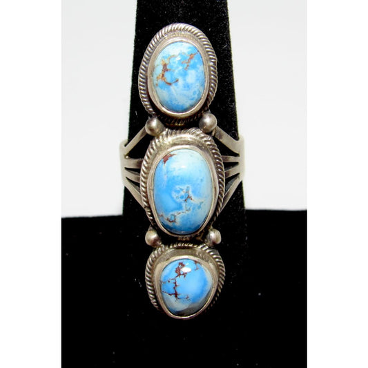 Navajo Golden Hills Turquoise Statement Ring Sz 6.5