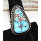 Navajo Golden Hills Turquoise Statement Ring Sz 6.5 Sterling