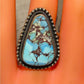 Navajo Golden Hills Turquoise Statement Ring Sz 6.5 Sterling