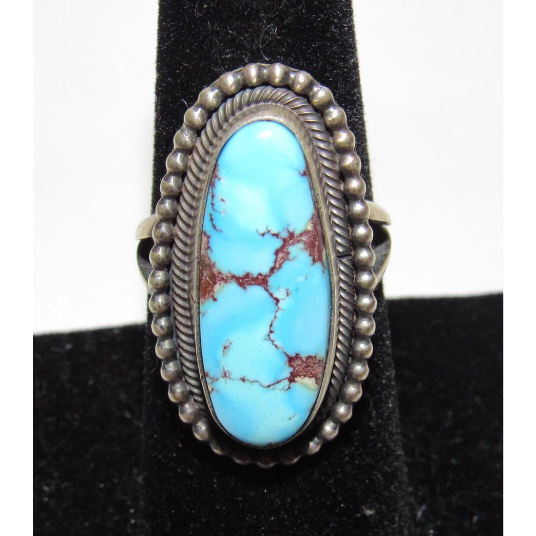 Navajo Golden Hills Turquoise Statement Ring Sz 6 Sterling