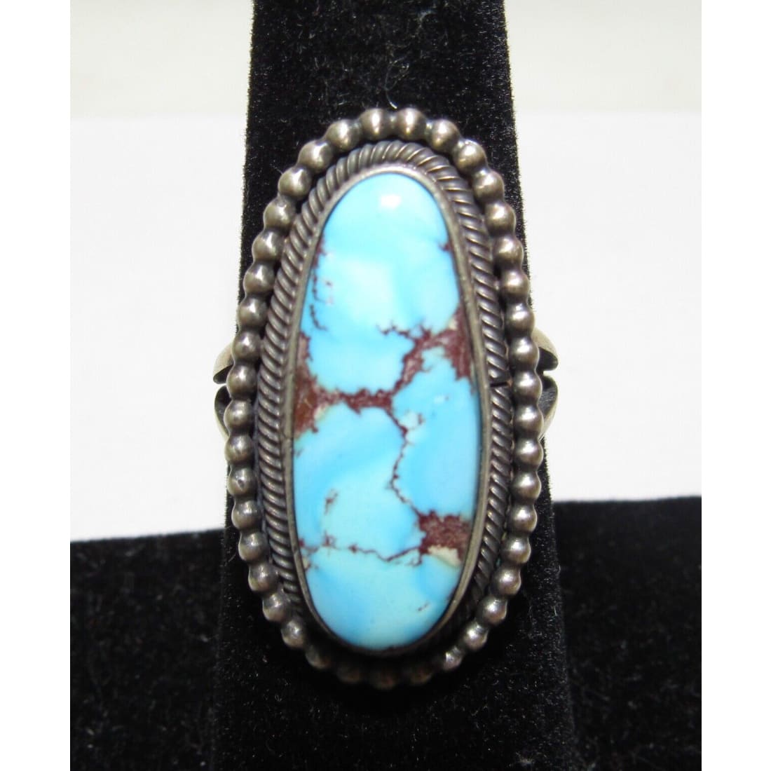 Navajo Golden Hills Turquoise Statement Ring Sz 6 Sterling