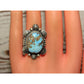 Navajo Golden Hills Turquoise Statement Ring Sz 6 Sterling
