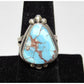 Navajo Golden Hills Turquoise Statement Ring Sz 7 Sterling