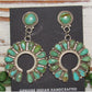 Navajo Green Turquoise Cluster Naja Dangle Earrings Sterling