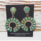 Navajo Green Turquoise Cluster Naja Dangle Earrings Sterling