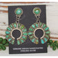 Navajo Green Turquoise Cluster Naja Dangle Earrings Sterling