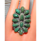 Navajo Green Turquoise Cluster Ring Sz 6.5 Sterling Silver