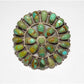 Navajo Green Turquoise Statement Cluster Ring Sz 9 Sterling