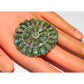 Navajo Green Turquoise Statement Cluster Ring Sz 9 Sterling