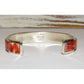 Navajo Inlay Bracelet Red & Orage Spiny Sterling Cuff Native