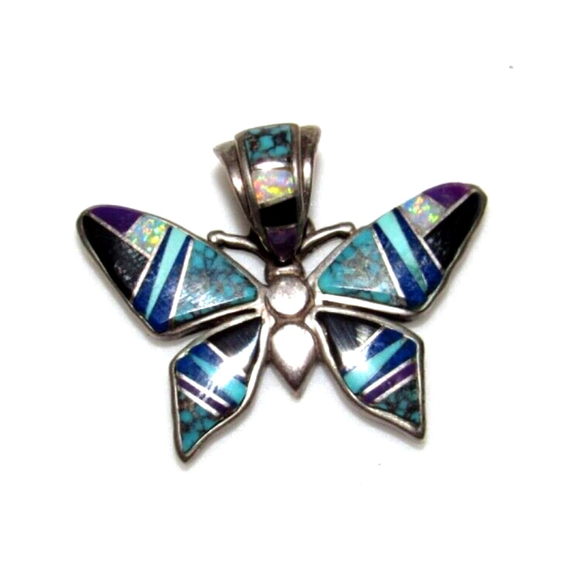 Navajo Inlay Butterfly Pendant TSF Touch of Santa Fe Earl
