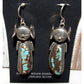 Navajo Kachina Earrings Boulder Numer 8 Turquoise Sterling
