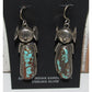 Navajo Kachina Earrings Boulder Numer 8 Turquoise Sterling