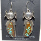 Navajo Kachina Earrings Boulder Numer 8 Turquoise Sterling