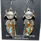 Navajo Kachina Earrings Boulder Numer 8 Turquoise Sterling
