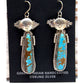 Navajo Kachina Earrings Boulder Numer 8 Turquoise Sterling