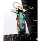 Navajo Kachina Earrings Boulder Numer 8 Turquoise Sterling