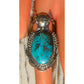 Navajo Kachina Ring Sz 6.5 Kingman Turquoise Sterling