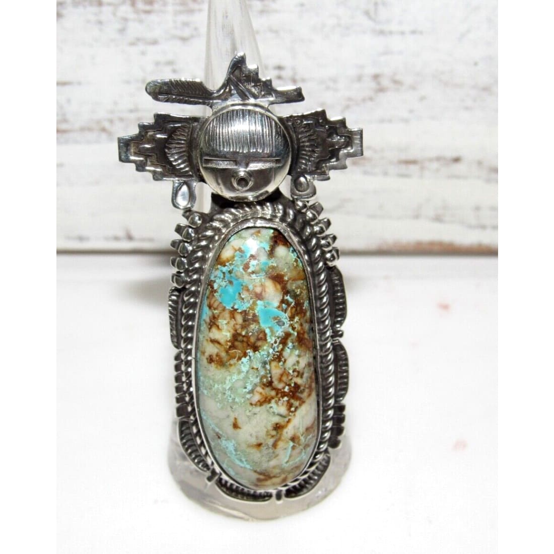Navajo Kachina Ring Sz 7.5 Boulder Royston Turquoise