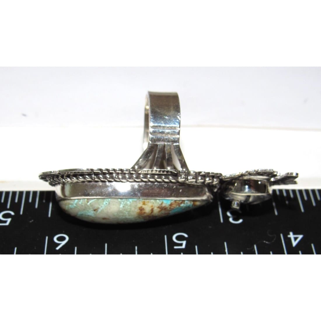 Navajo Kachina Ring Sz 7.5 Boulder Royston Turquoise