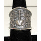 Navajo Kevin Yazzie Pueblo Cross Ring Size 8 Sand Cast Tufa
