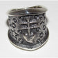 Navajo Kevin Yazzie Pueblo Cross Ring Size 8 Sand Cast Tufa