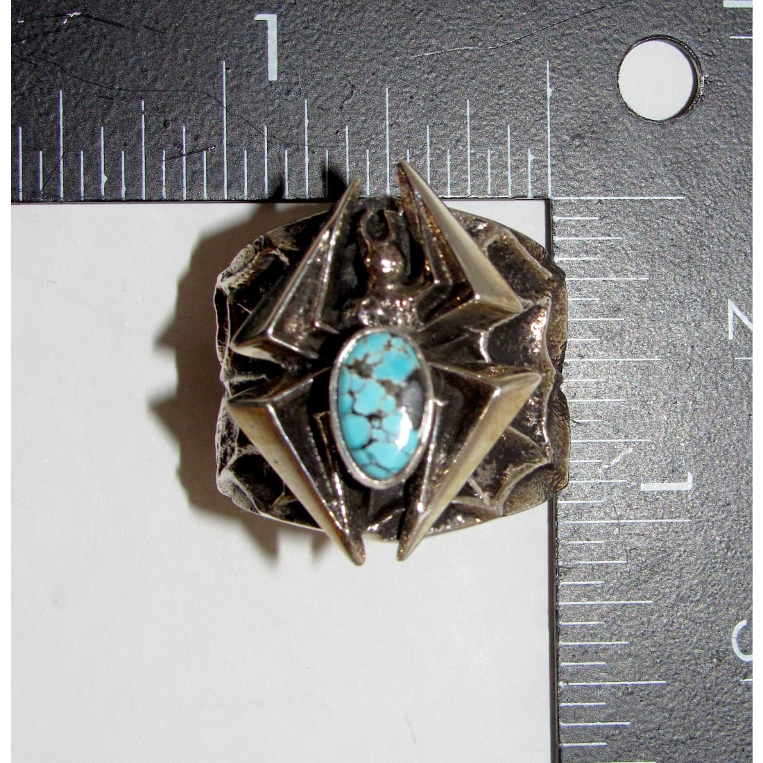 Navajo Kevin Yazzie Spider Ring Size 11 Spiderweb Kingman