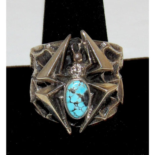 Navajo Kevin Yazzie Spider Ring Size 11 Spiderweb Kingman