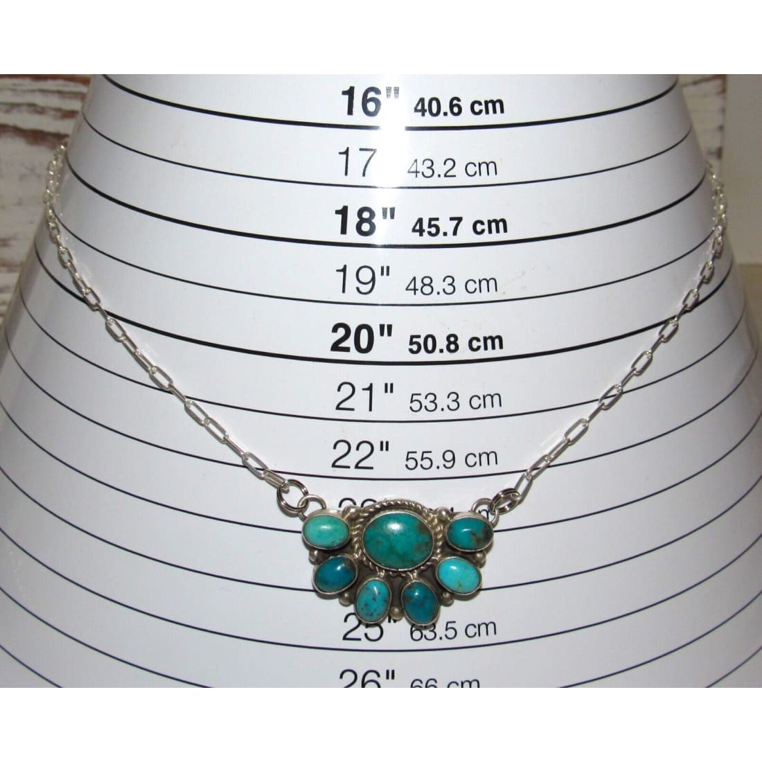 Navajo Kingman & Royston Turquoise Cluster Bar Necklace