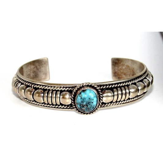 Navajo Kingman Stacker Cuff Bracelet Thomas Charley