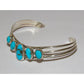 Navajo Kingman Turquoise Bracelet Sterling Silver Cuff