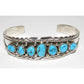 Navajo Kingman Turquoise Cluster Cuff Bracelet A. Chapo