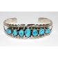 Navajo Kingman Turquoise Cluster Cuff Bracelet A. Chapo