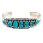 Navajo Kingman Turquoise Cluster Cuff Bracelet A.Chapo