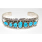 Navajo Kingman Turquoise Cluster Cuff Bracelet A. Chapo
