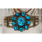 Navajo Kingman Turquoise Cluster Cuff Bracelet Sterling