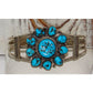 Navajo Kingman Turquoise Cluster Cuff Bracelet Sterling