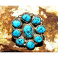 Navajo Kingman Turquoise Cluster Ring Sz 8 Sterling Silver