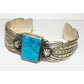 Navajo Kingman Turquoise Cuff Bracelet Ingot Sterling