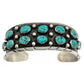 Navajo Kingman Turquoise Cuff Cluster Bracelet Sterling