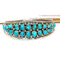 Navajo Kingman Turquoise Cuff Cluster Bracelet Sterling