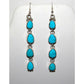 Navajo Kingman Turquoise Dangle Earrings Sterling Silver