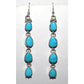Navajo Kingman Turquoise Dangle Earrings Sterling Silver