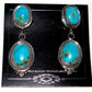 Navajo Kingman Turquoise Dangle Earrings Sterling Silver R.