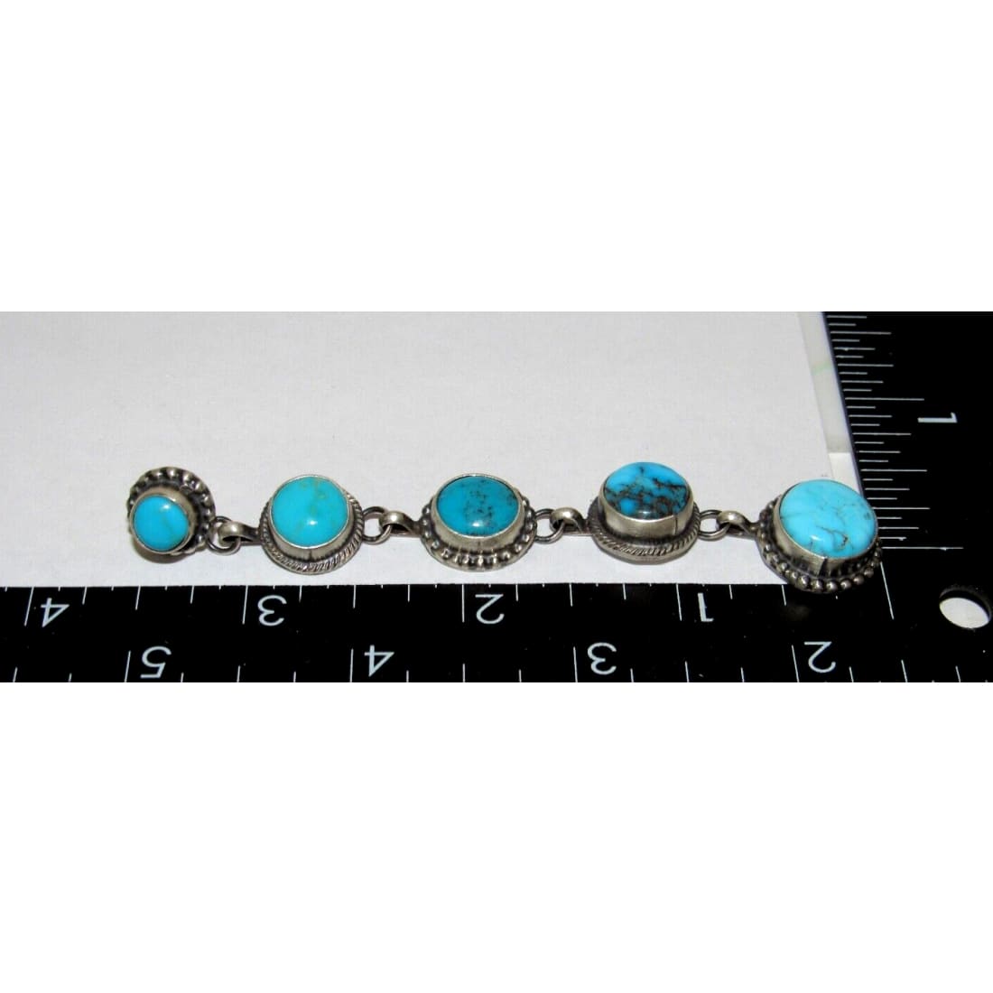 Navajo Kingman Turquoise Dangle Earrings Sterling Silver