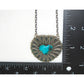 Navajo Kingman Turquoise Heart Bar Necklace Sterling Silver