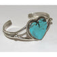 Navajo Kingman Turquoise Heart Cuff Bracelet Marcella James