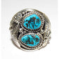 Navajo Kingman Turquoise Men Ring Size 12 Sterling Silver
