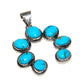 Navajo Kingman Turquoise Naja Pendant Sterling Silver