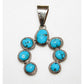 Navajo Kingman Turquoise Naja Pendant Sterling Silver